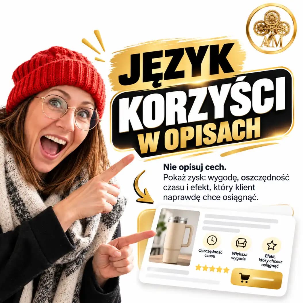 Opis produktu pokazujący konkretne korzyści dla kupującego